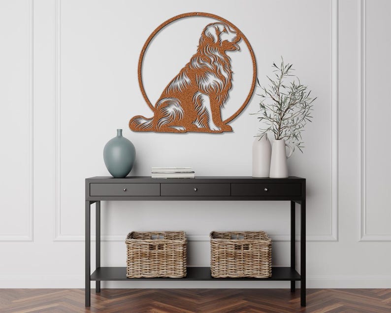 Metal Golden Retriever Wall Art-Dog Lover Gift-Golden Retriever Laser Cut Metal Sign-Goldie Wall Art- Indoor Outdoor Dog Art-Puppy Nursery