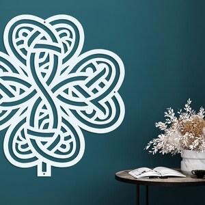 Celtic Shamrock Knot Metal Wall Art-Laser Cut Metal Shamrock Indoor - Outdoor Sign-Irish or Scottish Folk Art Gift-Traditional Celtic Art