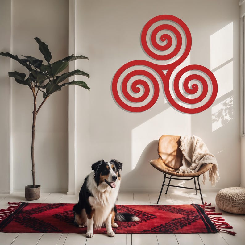 Celtic Spiral Knot Metal Wall Art-Laser Cut Metal Triskele Indoor - Outdoor Sign-Irish or Scottish Folk Art Gift-Traditional Celtic Rune Art