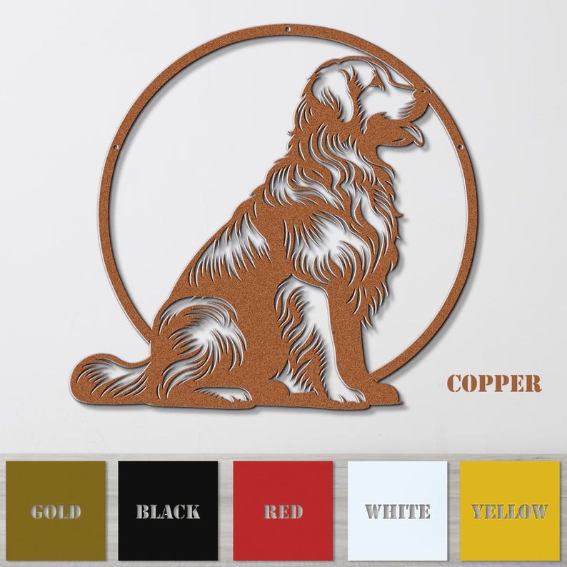 Metal Golden Retriever Wall Art-Dog Lover Gift-Golden Retriever Laser Cut Metal Sign-Goldie Wall Art- Indoor Outdoor Dog Art-Puppy Nursery