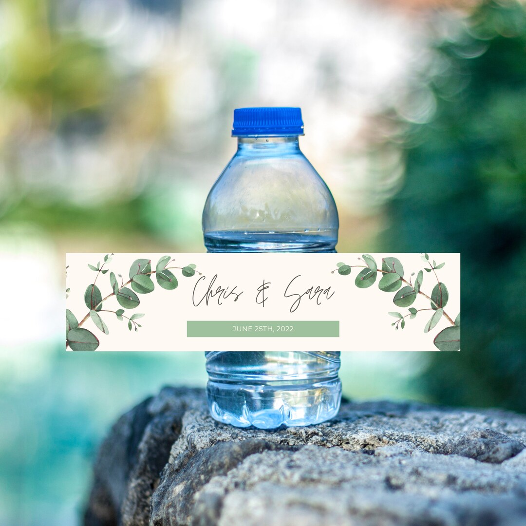Wedding Water Bottle Label, Eucalyptus Labels, Printable and ...