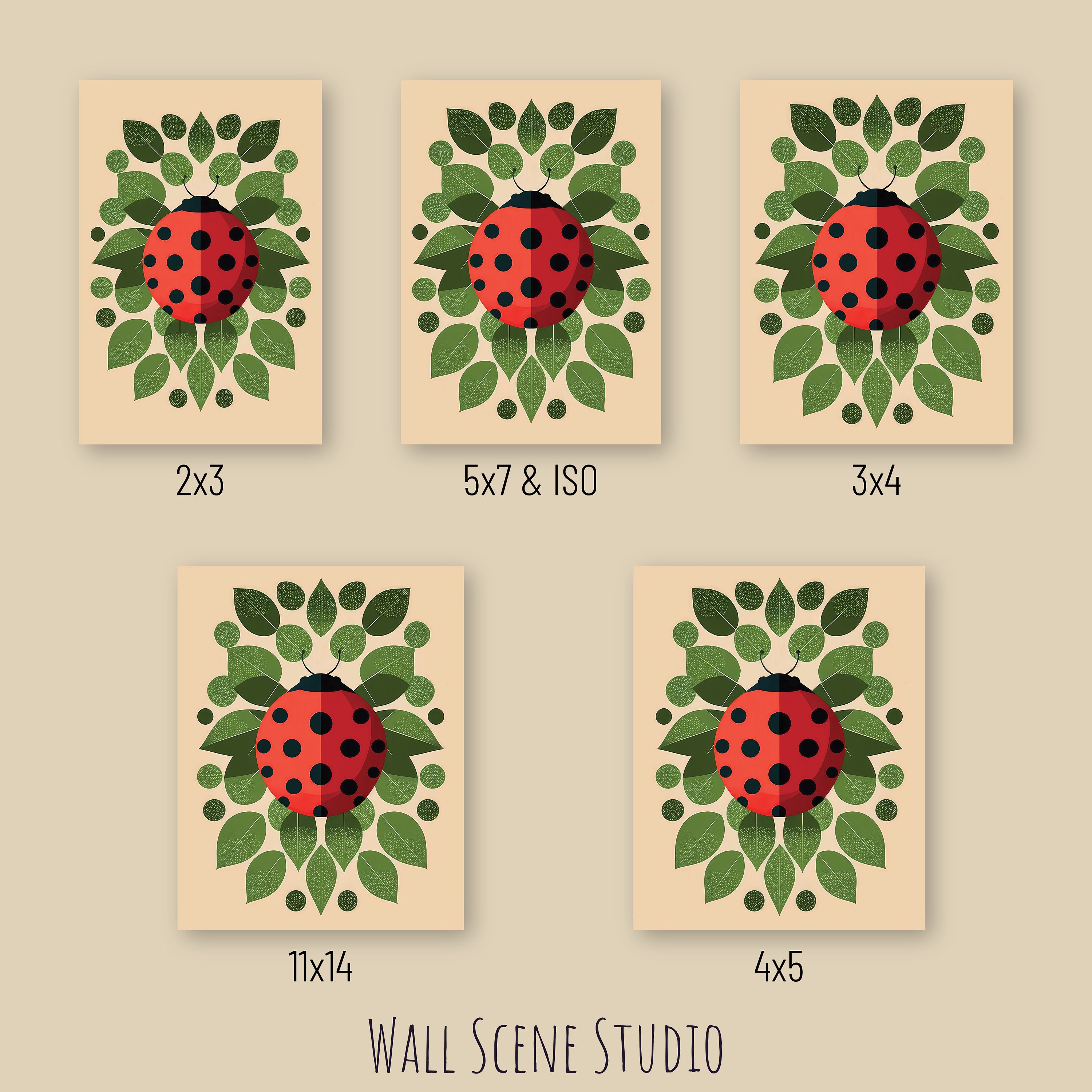 Stylized Ladybug Illustration, Printable Wall Art, Instant Digital ...