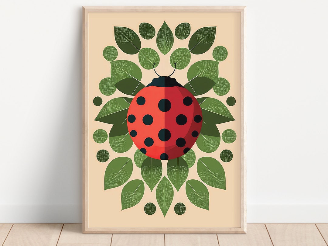 Stylized Ladybug Illustration, Printable Wall Art, Instant Digital ...