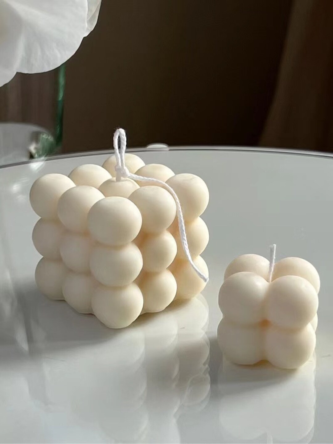 Aromatherapy Pillar Candle Big Cube Bubble Candle Scented for Home