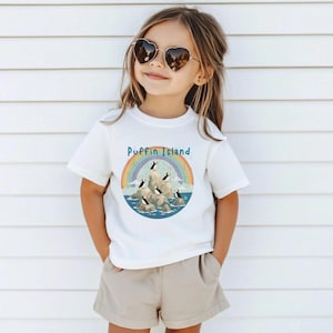 T-shirt pour tout-petit macareux, jolie chemise Rock Island macareux