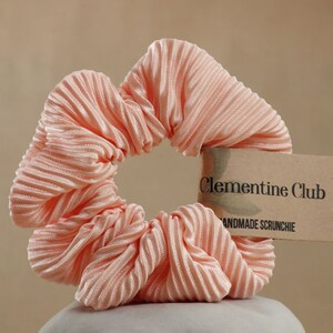 Light Pink Ribbed Hair Scrunchie | Pink Scrunchies