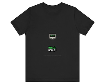 Hello World Retro Computer T-Shirt - Classic Programmer Shirt - Coder Gift