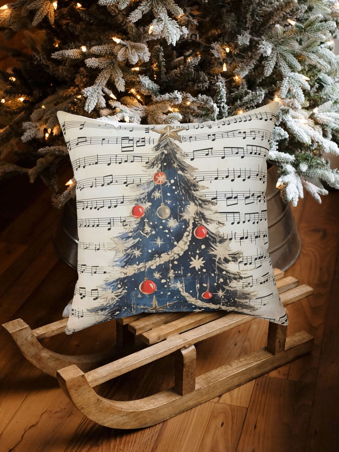 Jingle Bells Pillow Vintage Christmas Pillow Holiday Decor Etsy