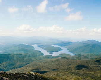 Escalade de dalles rocheuses White Face depuis les Adirondacks de Lake Placid - Photographie de portrait murale en téléchargement numérique