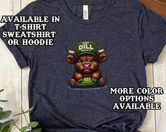 Funny Highland Cow Pickle Shirt, Retro Farmer Gift