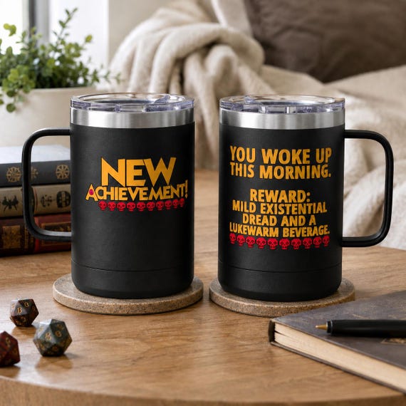 Dungeon crawler coffee mug tumbler 15oz, new achievement, dungeon crawler carl, book lover mug