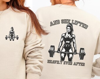 Muscle Mommy Gym Shirt, Funny Fitness Tee Shirt, Pump Cover Shirt, Workout Sweatshirt, Women Lifting Hoodie, Heavily Ever After