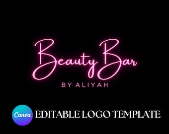 DIY Logo-Design, Beauty-Logo, Design-Vorlage, Haar-Logo, rosa Logo, Boutique-Logo, Wimpern-Logo, vorgefertigtes Geschäftslogo