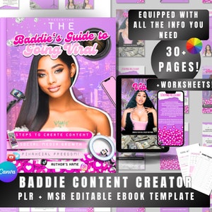 PLR Ebook template, Content Creator, Fully editable ebook template, social media ebook, Digital book, for-profit, canva template