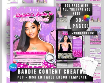 PLR Ebook template, Content Creator, Fully editable ebook template, social media ebook, Digital book, for-profit, canva template