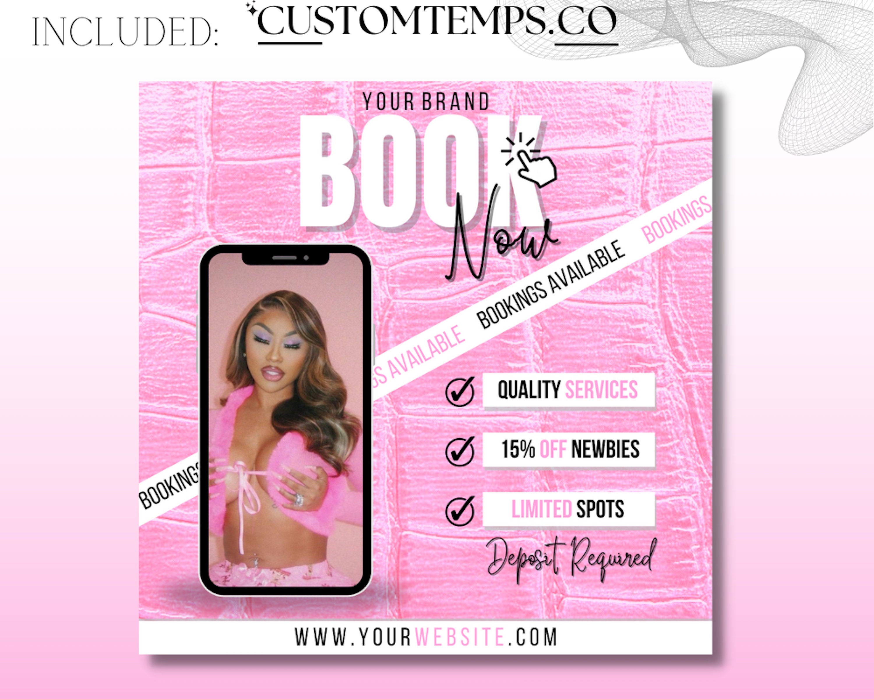 Editable Book Now Flyer, Bookings Flyer, Appointment Flyer, Hair, Nails ...