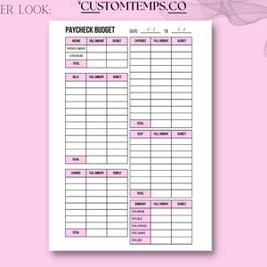 Weekly Budget Tracker Template Printable Paycheck Tracker Budget Weekly Budget Tracker Template Printable Paycheck Tracker Budget