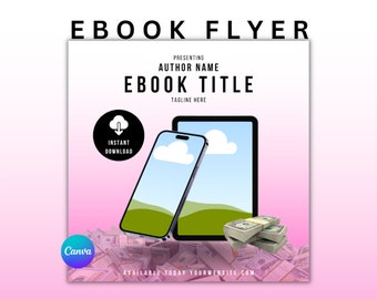 Ebook flyer, ebook flyer template, ebook promotion, entrepreneur flyer, DIY Canva flyer