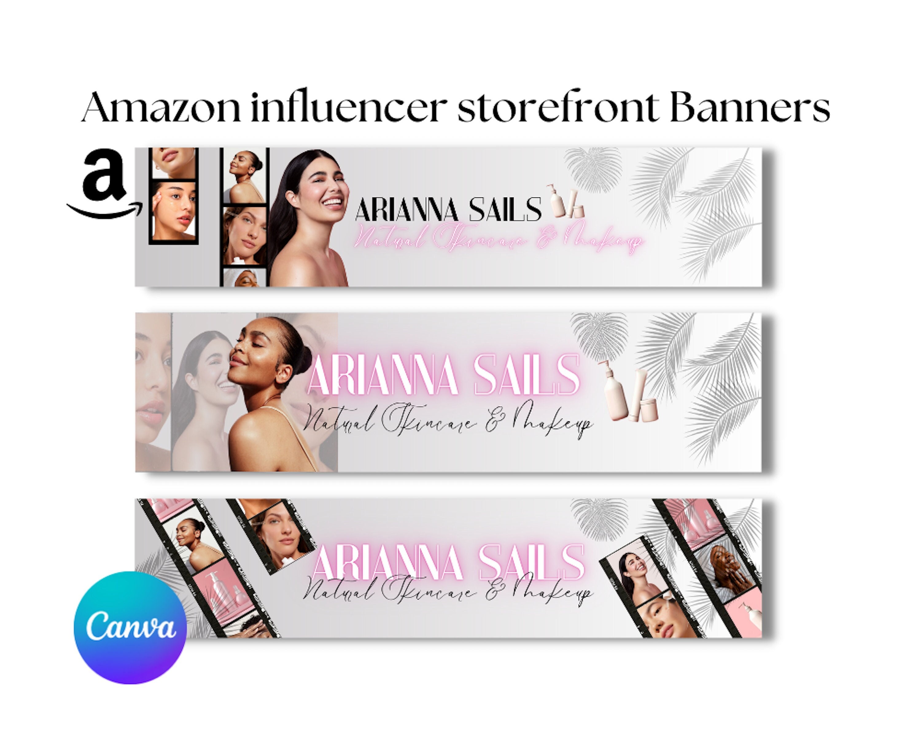 Amazon Influencer Storefront Banner| affiliate amazon| Amazon| Store Banner| Bundle| Canva Template
