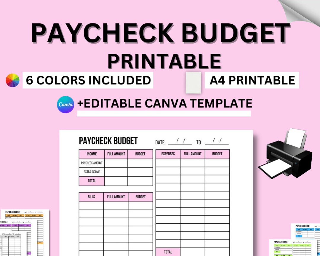 Weekly Budget Tracker Template Printable Paycheck Tracker Budget Weekly Budget Tracker Template Printable Paycheck Tracker Budget