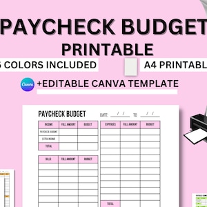 Weekly Budget Tracker Template Printable Paycheck Tracker Budget Weekly Budget Tracker Template Printable Paycheck Tracker Budget