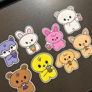 Stray Kids Boba Aufkleber |  SKZ Boba Aufkleber | Kpop Aufkleber | Kpop Aufkleber | Boba Aufkleber