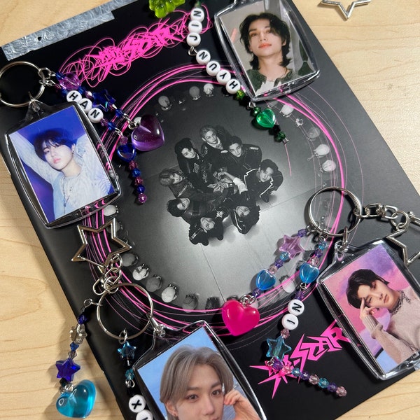 Stray Kids Keychain | SKZ Keychain |  K-pop Photo Keychain | Double Sided Photo Keychain