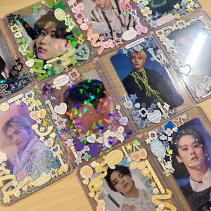 Toploaders de cartões fotográficos pré-fabricados | Toploaders decorados | Toploaders de cartões fotográficos | Suporte para cartão fotográfico Kpop