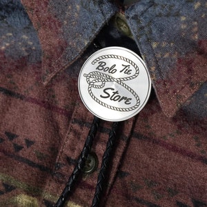 Custom Bolo Tie - Engraved Stainless Steel Medallion