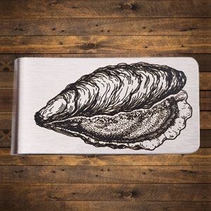 Oyster Money Clip - Engraved Stainless Steel