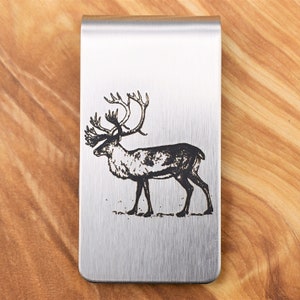 Caribou Money Clip - Engraved Stainless Steel
