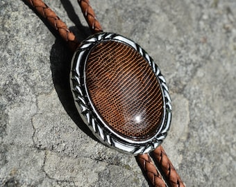 Lizard Bolo Tie | Brown Cowboy Western Bola Necktie