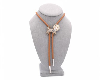 Coyote Western Gold & Silver Plated Vintage Bolo Tie by Award Design Medals