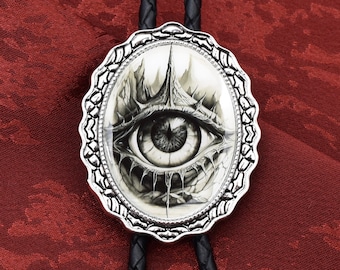 Monster Eye Bolo Tie ~ Custom Cord Colors & Length ~ Fantasy Sauron's Eye