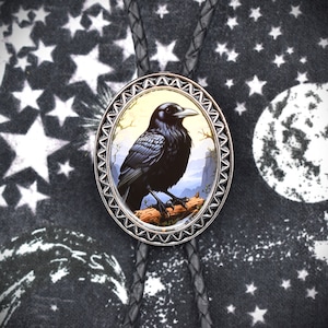 Crow Bolo Tie ~ Custom Cord Colors & Length