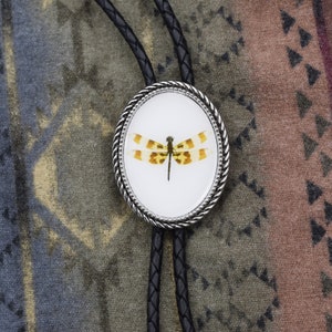 Dragonfly Bolo Tie ~ Choose Your Cord Colors & Length ~ Bug Insect Damselfly