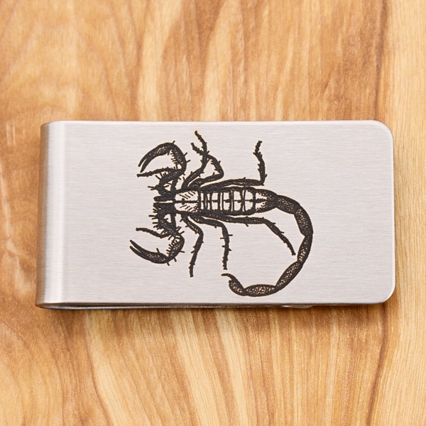 Scorpion Money Clip ~ Engraved Stainless Steel