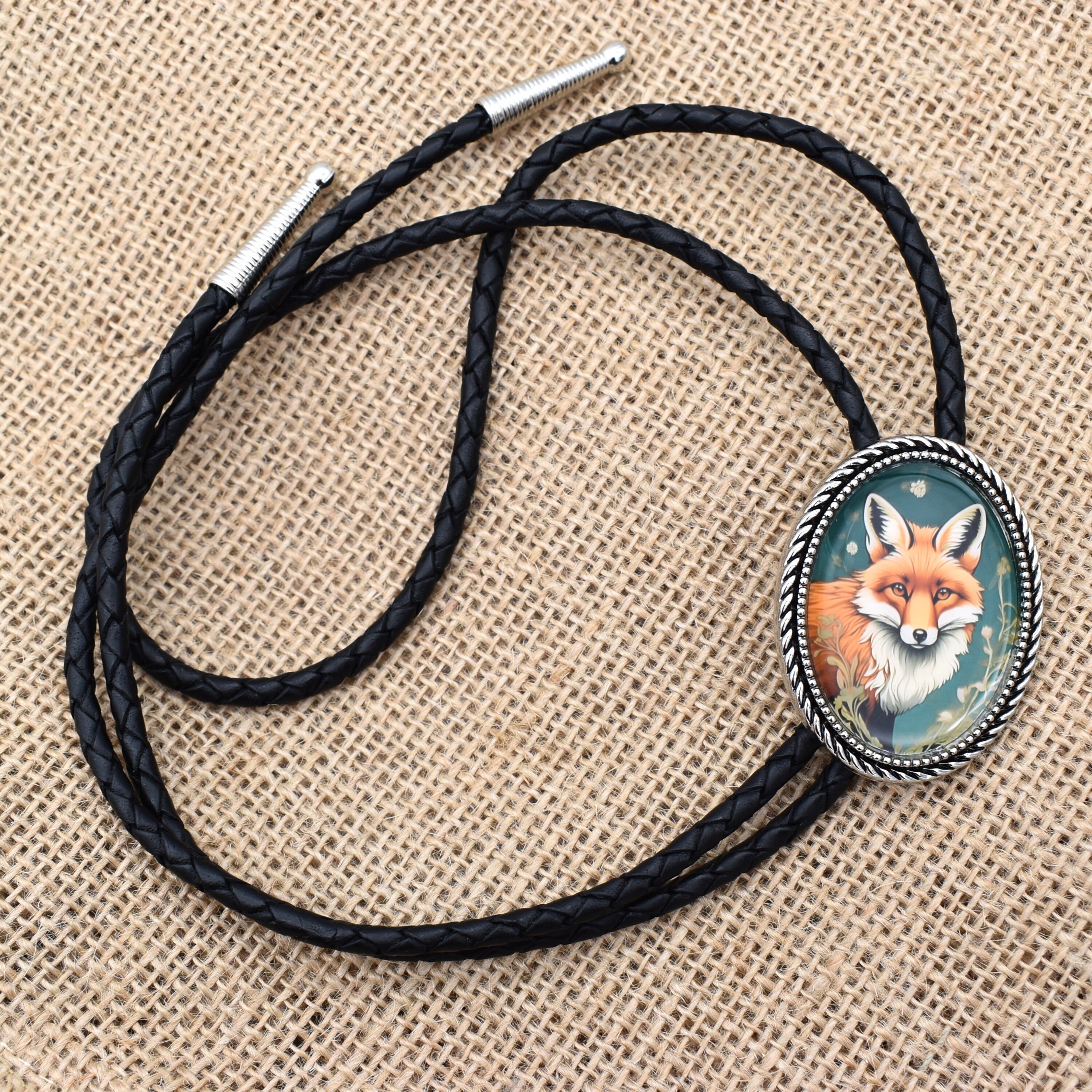 Red Fox Bolo Tie ~ Assorted Cord Colors & Length Brown Black Bola ...