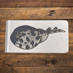 Ray Fish Money Clip - Engraved Stainless Steel