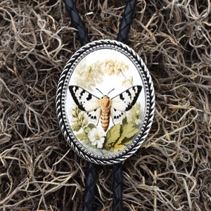 Bolo vlinderdas ~ bloemen uniseks boho cottagecore string lariat stropdas cadeau of bruiloft gast stropdas