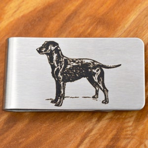 Labrador Retriever Hunting Dog Money Clip - Aço inoxidável gravado