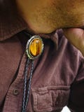 Tiger's Eye Polished Stone Cabochon Bolo Ties
