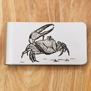 Fidler Crab Geldklammer - Gravierter Edelstahl