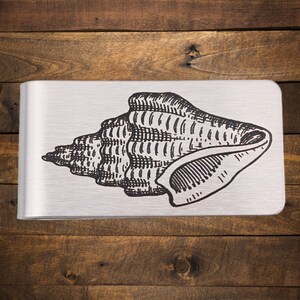 Seashell Money Clip - Engraved Stainless Steel