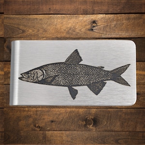 Inconnu Sheefish Money Clip - Engraved Stainless Steel