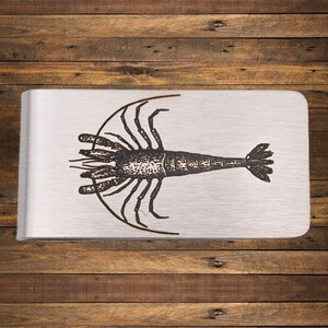 Shrimp Money Clip - Engraved Stainless Steel