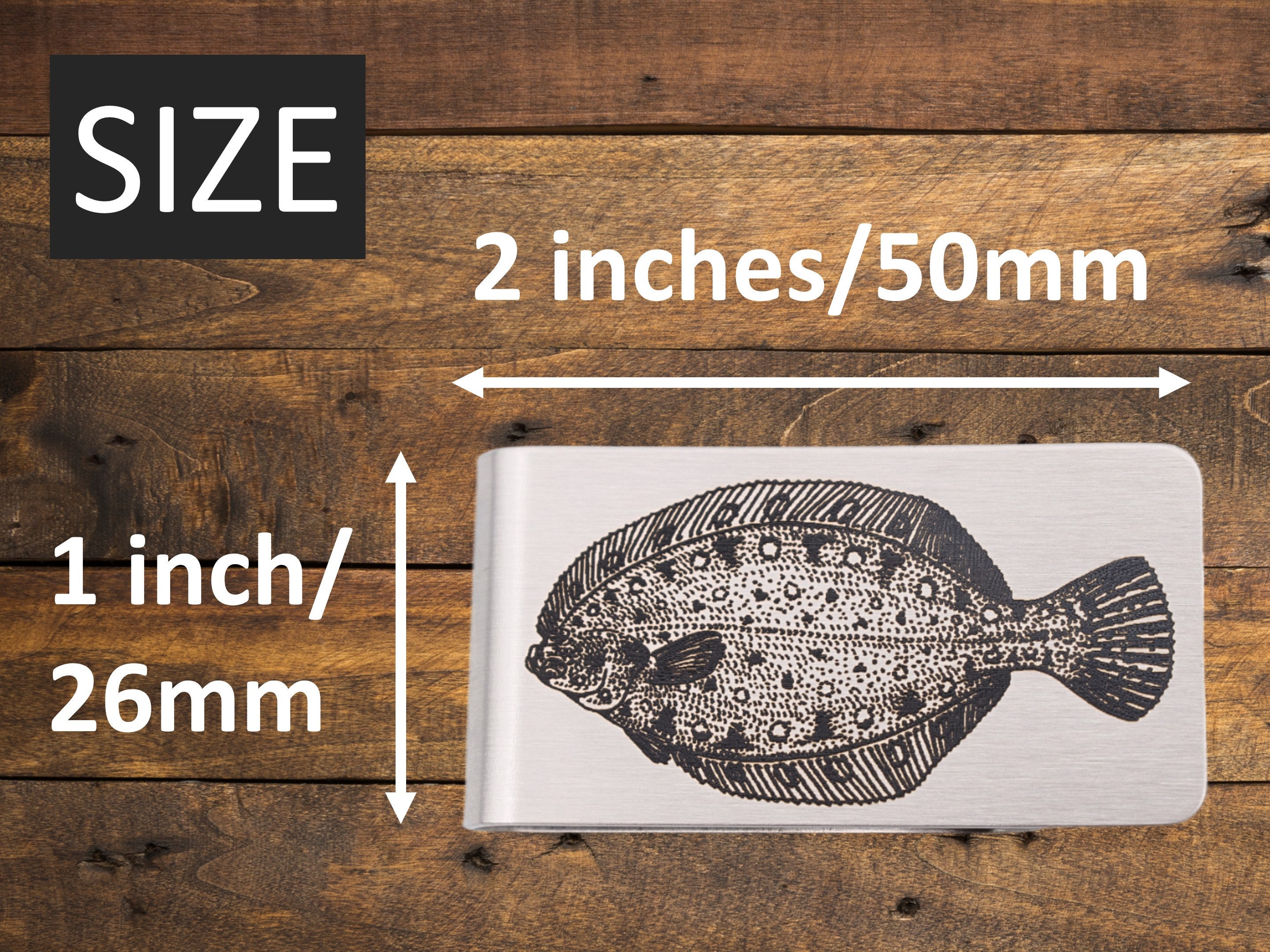 Flounder Money Clip Engraved Stainless Steel Etsy
