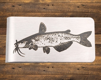 Catfish Money Clip - Engraved Stainless Steel
