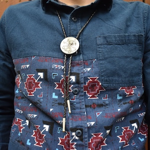 Octopus Bolo Tie ~ Engraved Stainless Steel & Leather