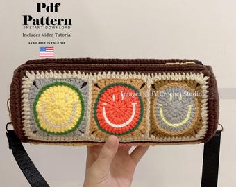 Crochet Bag PDF Pattern with Video Tutorial: DIY Purse for Intermediate Crocheters, Instant Download